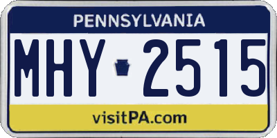 PA license plate MHY2515