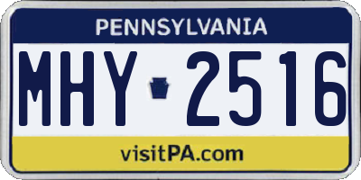PA license plate MHY2516