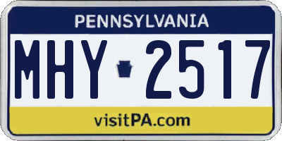 PA license plate MHY2517