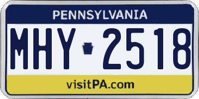 PA license plate MHY2518