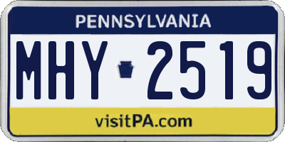 PA license plate MHY2519