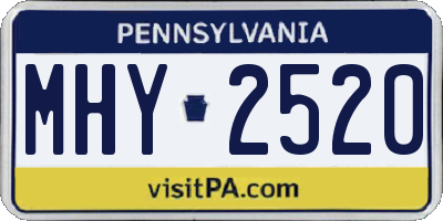 PA license plate MHY2520