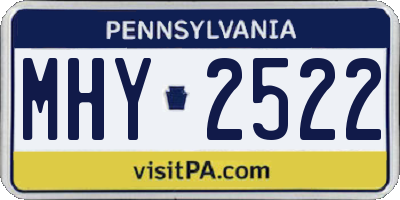 PA license plate MHY2522