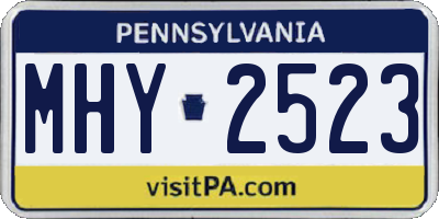 PA license plate MHY2523