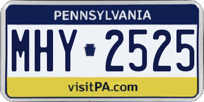 PA license plate MHY2525