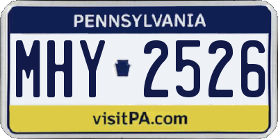 PA license plate MHY2526