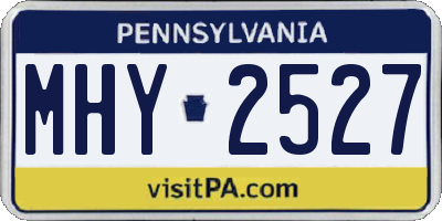 PA license plate MHY2527