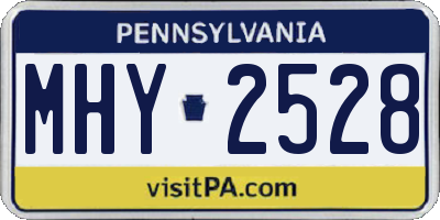 PA license plate MHY2528