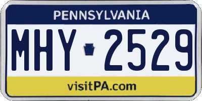PA license plate MHY2529