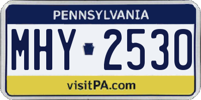 PA license plate MHY2530
