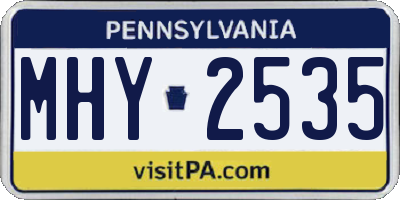 PA license plate MHY2535