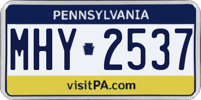 PA license plate MHY2537