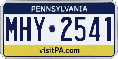 PA license plate MHY2541