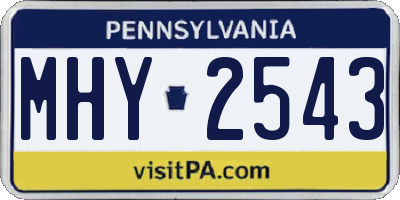 PA license plate MHY2543