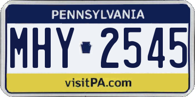 PA license plate MHY2545