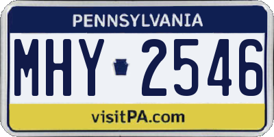 PA license plate MHY2546