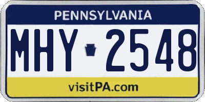 PA license plate MHY2548