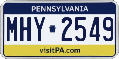 PA license plate MHY2549