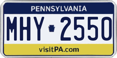 PA license plate MHY2550