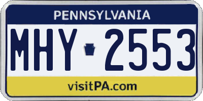 PA license plate MHY2553