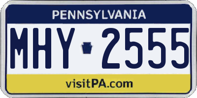PA license plate MHY2555