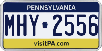 PA license plate MHY2556