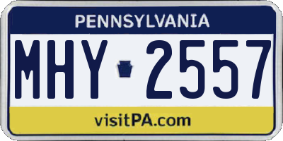 PA license plate MHY2557
