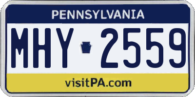 PA license plate MHY2559