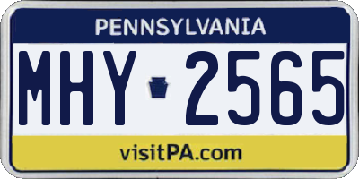PA license plate MHY2565