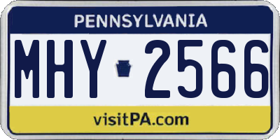 PA license plate MHY2566