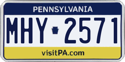 PA license plate MHY2571