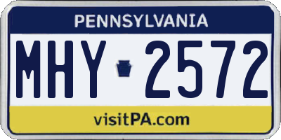 PA license plate MHY2572