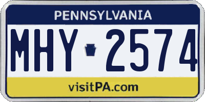 PA license plate MHY2574