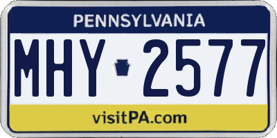 PA license plate MHY2577