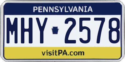 PA license plate MHY2578