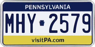 PA license plate MHY2579