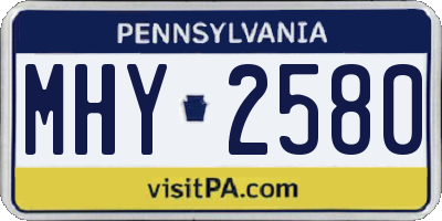 PA license plate MHY2580