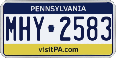 PA license plate MHY2583