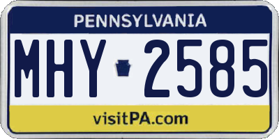 PA license plate MHY2585