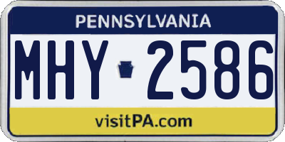 PA license plate MHY2586