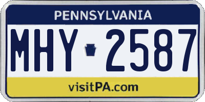 PA license plate MHY2587