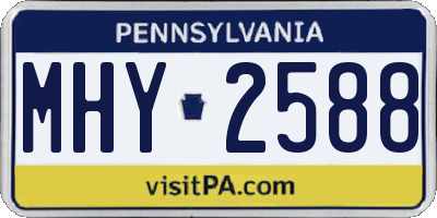 PA license plate MHY2588