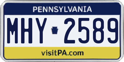 PA license plate MHY2589