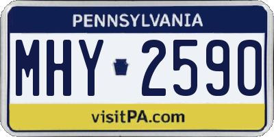 PA license plate MHY2590