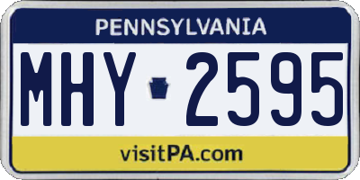 PA license plate MHY2595