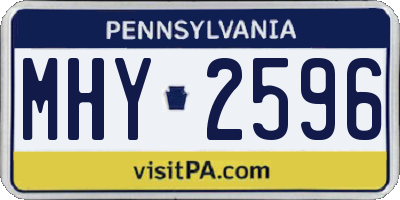 PA license plate MHY2596