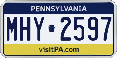 PA license plate MHY2597