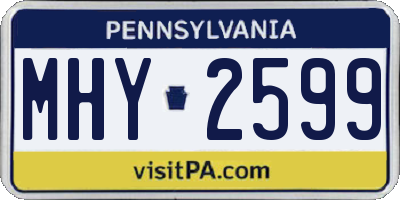 PA license plate MHY2599