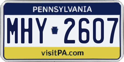PA license plate MHY2607