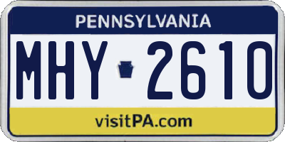 PA license plate MHY2610